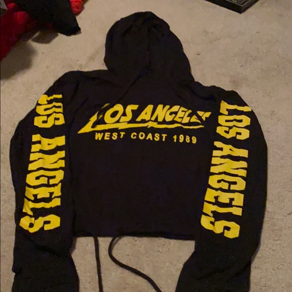 New Sz medium black & gold Lod Angels hoodie crop
